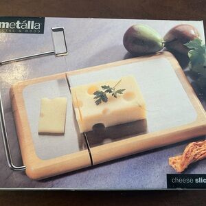 Metalla Cheese Slicer with Wooden Base
